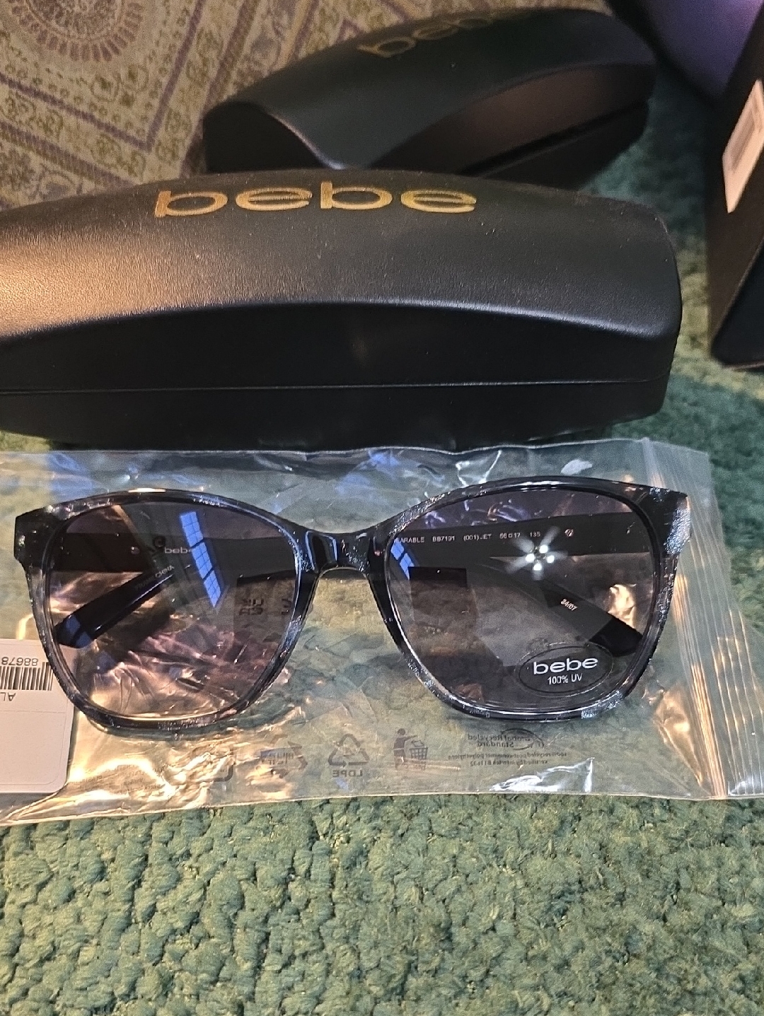 Bebe Black Marbled Frame Sunglasses With Gradient Lenses
